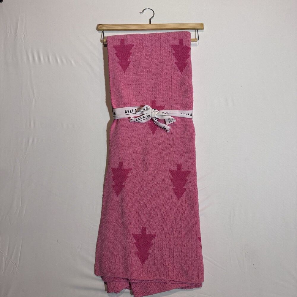 Oversized Decorative Throw Blanket , Pink Christmas Tree Patterned Size 50x70 - Picture 2 of 6
